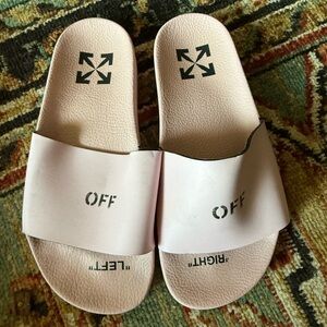 Off-White Pink Sandals with Contoured Footbed